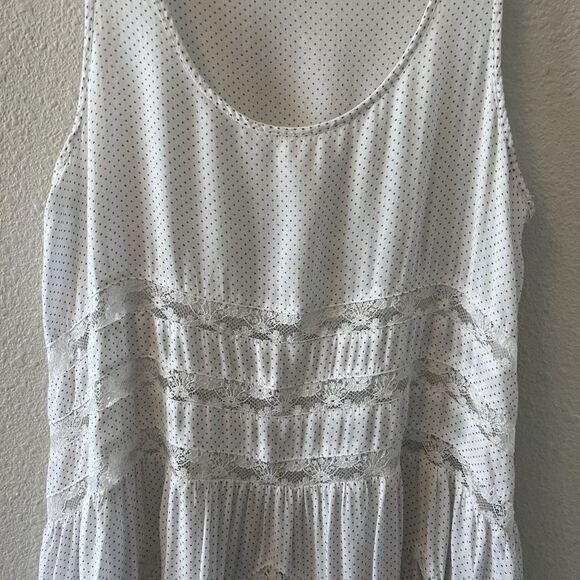 Intimately Free People Mini Slip Dress XS Swing Trapeze White Polka Dot Lacey - Picture 4 of 10